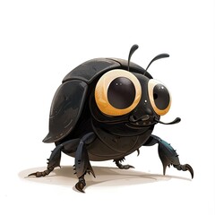 Naklejka premium dung beetle 90s Revival animal fashion cartoon isolated whitebackground 16:9