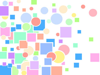 A bright and cute design with pastel colored line and plane shapes.