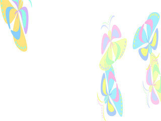 The flying-up watercolor butterflies. Vector illustration