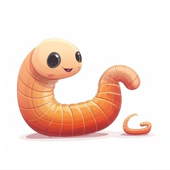 Fototapeta premium Earthworm 90s Revival animal fashion cartoon isolated whitebackground 16:9