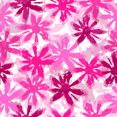 Vector illustration of watercolor textured abstract art textile flower design