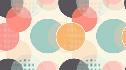 Geometric pattern with circles in pastel colors