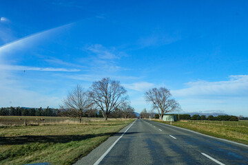 Fototapeta premium Fairlie, Canterbury, New Zealand, Road trip from Lake Tekapo to Christchurch, South Island 