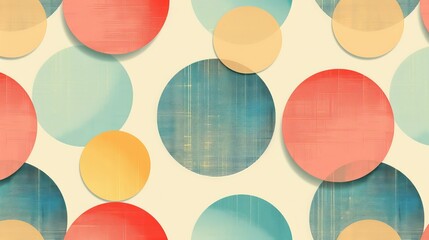 Geometric pattern with circles in pastel colors