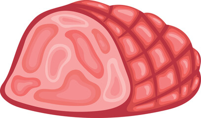 Ham cartoon icon. Tasty pork meat product