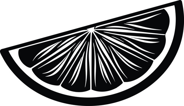 recommend clip art: Orange slice shape silhouette vector illustration