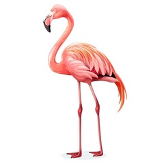 Flamingo Sustainable animal fashion cartoon isolated whitebackground 16:9