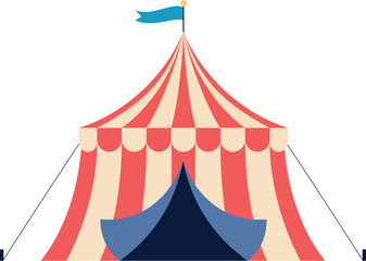 Carnival tent color icon. Funfair or circus symbol © LadadikArt