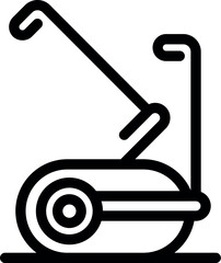 Black outline icon representing an elliptical trainer, perfect for illustrating fitness concepts