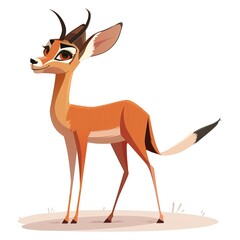 Gazelle Sustainable animal fashion cartoon isolated whitebackground 16:9