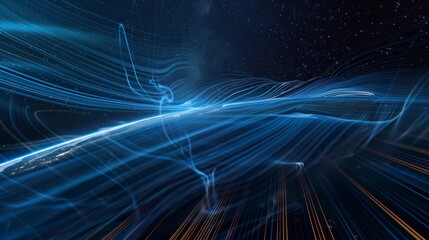 Technological representation of earth s big data in blue tones, embodying complexity and innovation