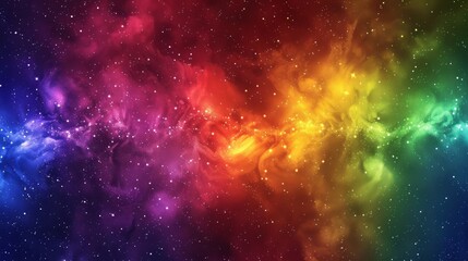 Naklejka premium Colorful Cosmic Nebula with Stars and Sparkles