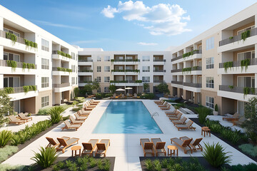 Modern architectural design meets sustainable living in these eco-conscious multifamily homes with inviting greenery and serene ambiance