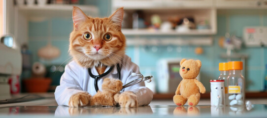 Adorable Cats Dressed as Veterinarians