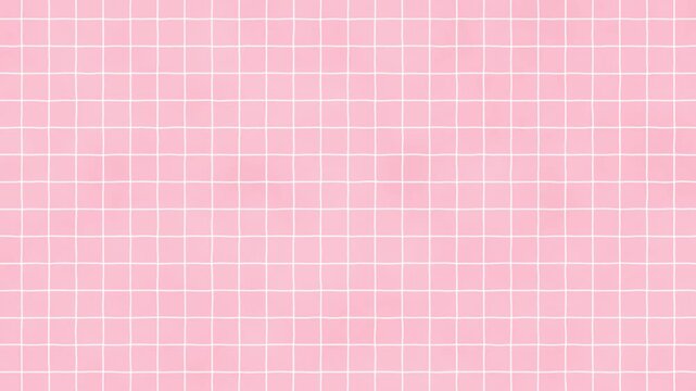 White grid lines on colored paper motion background. Doodle tile on grunge animated background. Pink, blue, yellow, green, pattern, graph, page, sheet.