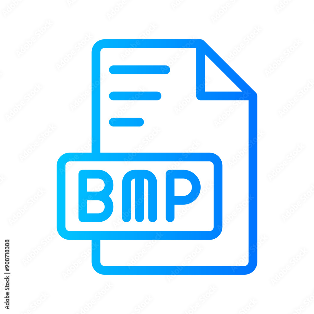 Poster bmp document file picture gradient icon. format file type icons symbol, extension, type data, vector