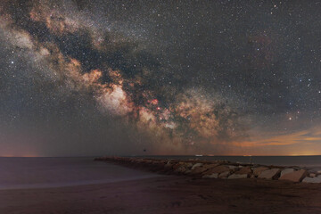 The Milky Way , with beach background, taken at "Eraclea mare, italy".