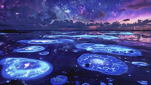 Glowing Sea Sprites - bioluminescence , wallpaper , background