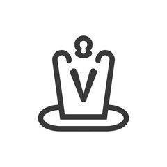 Fototapeta premium Abstract Crown Symbol with Letter V Inside and a Keyhole on Top