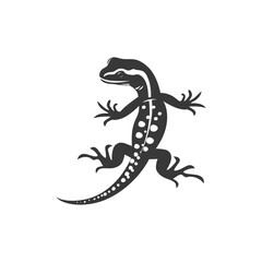 Naklejka premium A Black and White Silhouette of a Spotted Lizard