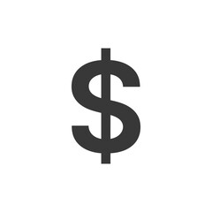 A Black Dollar Sign Symbol on a White Background