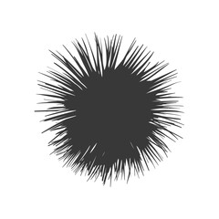 Obraz premium Abstract Black and White Spiky Circle