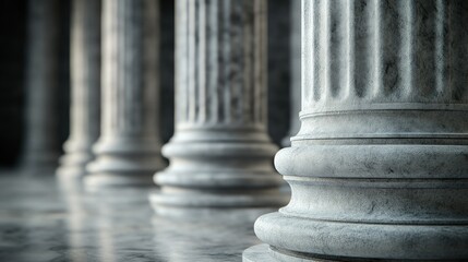 The pillars are made of grey marble.