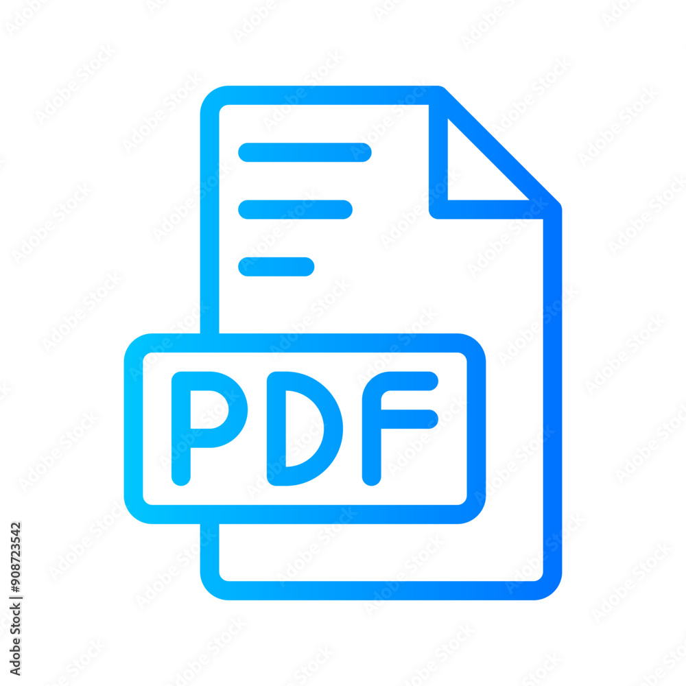 Poster pdf document file picture gradient icon. format file type icons symbol, extension, type data, vector