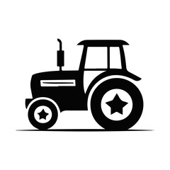 Fototapeta premium Vintage Tractor Silhouette Logo for Farm Themed Branding Designs