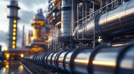 Industrial Refinery Pipes