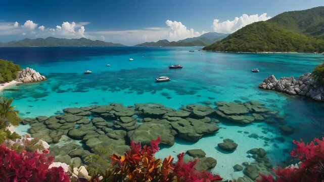 Labadee Island Haiti sunny day panorama