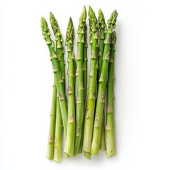 Fresh Asparagus Stalks Isolated on White Background