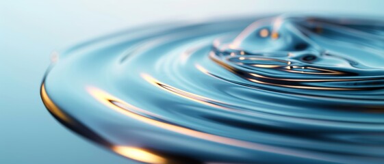 A close-up view of rippling water, showcasing its serene beauty and mesmerizing patterns in soft blue tones.