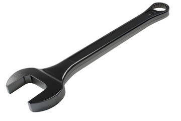 Obraz premium A high-quality, black metal wrench for repair and maintenance work. Ideal for professional and DIY projects. Isolated on a transparent background.