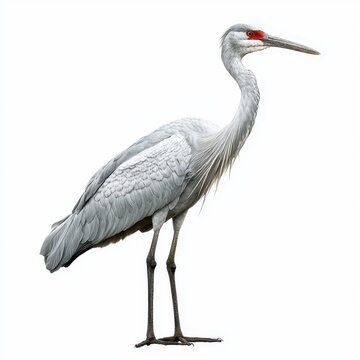 Brolga Standing Gracefully on White Background With Captivating Feathers