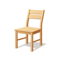 Wooden chair vector isolated on white background.