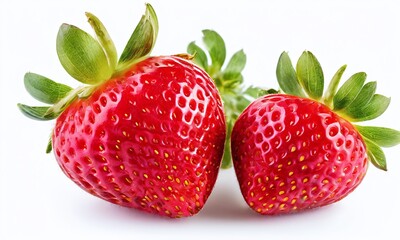 Strawberry on the white flat background