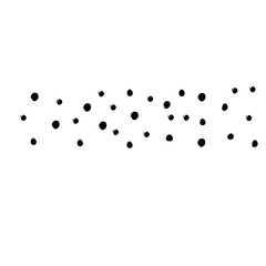 Abstract doodle pattern with hand drawn polka dots. Vector black and white doodle pattern. 