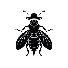 insect with hat silhouette
