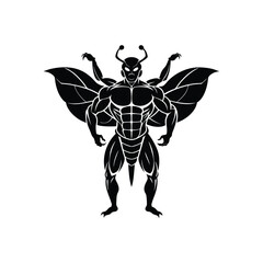 insect with bodybuilder silhouette