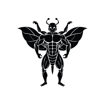 recommend clip art: insect with bodybuilder silhouette