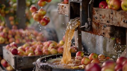 Traditional Apple Cider Pressing at Orchard