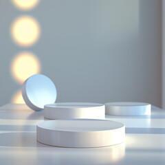 Beautiful Of 3d Realistic Of Empty podium mockup stage realistic for Product Showcase