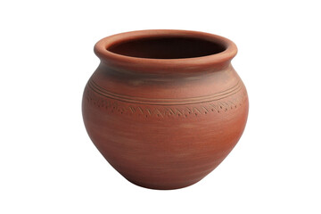 Handcrafted clay pot with intricate detailing, ideal for decoration and indoor plant placement, enhancing home aesthetics.
