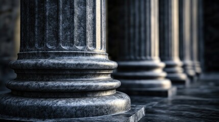 The pillars are made of stone and are very tall