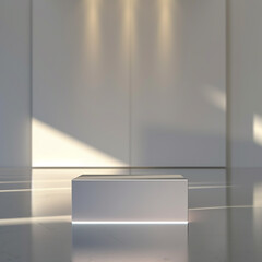 Fototapeta premium Beautiful Of 3d Realistic Of Empty podium mockup stage realistic for Product Showcase