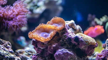 Fototapeta premium Coral rocks have a hard outer surface like a shell.