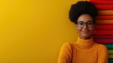Innovative Female Teacher in Vibrant Tech Classroom - 3D Rendering with Copy Space