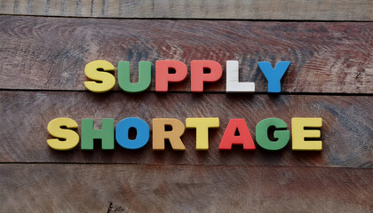 "SUPPLY SHORTAGE" from the word text. Positive word success Business word concept. with empty text copy space