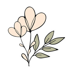 Vector bouquet of wildflowers isolated on a white background.